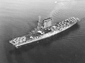 Lexington at sea in 1941